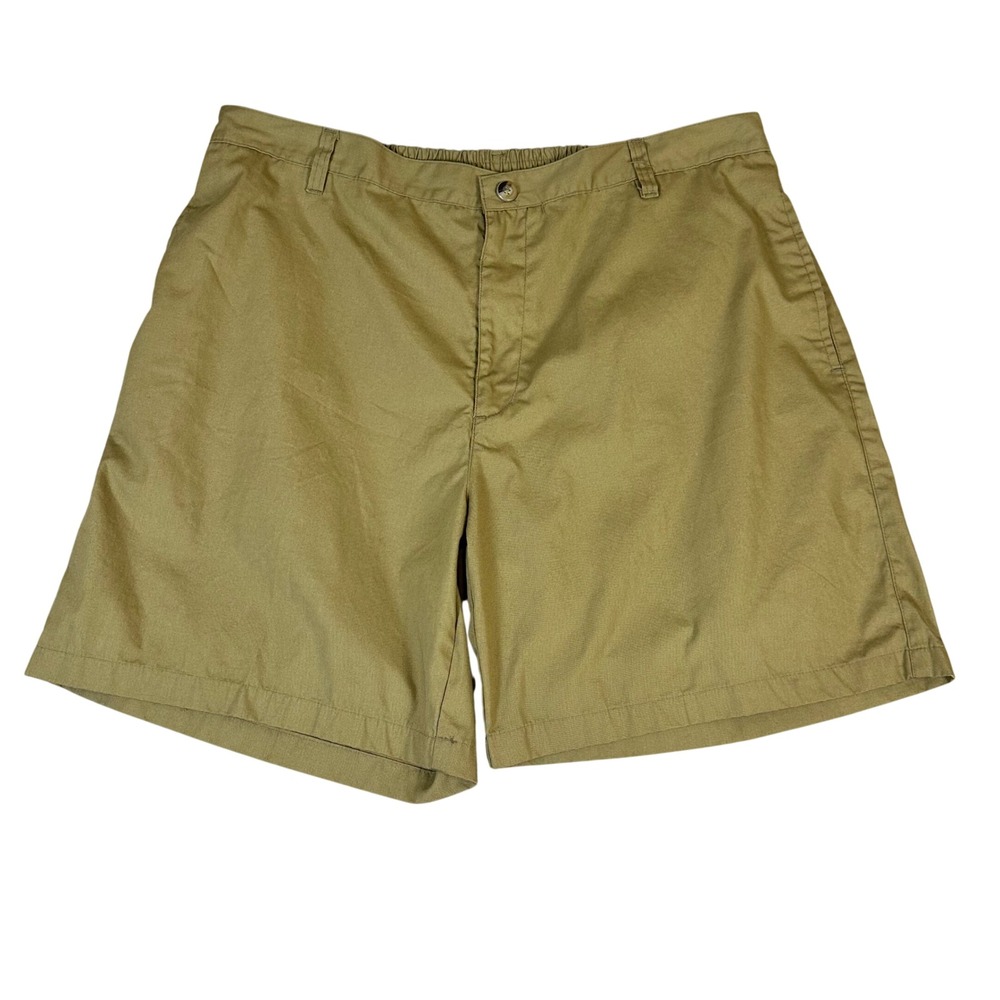 Haband Mens Khaki Shorts Size 44 Elastic Back Waist Tan Cotton Blend Casual